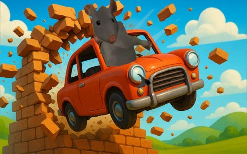 Ratomilton Flying Car Race - Brick Smashing Arcade Game